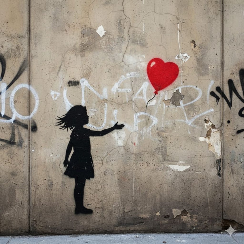 Banksy fillette ballon