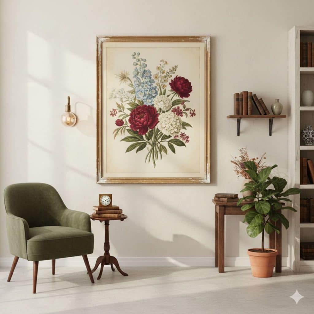 Affiche fleurs vintage