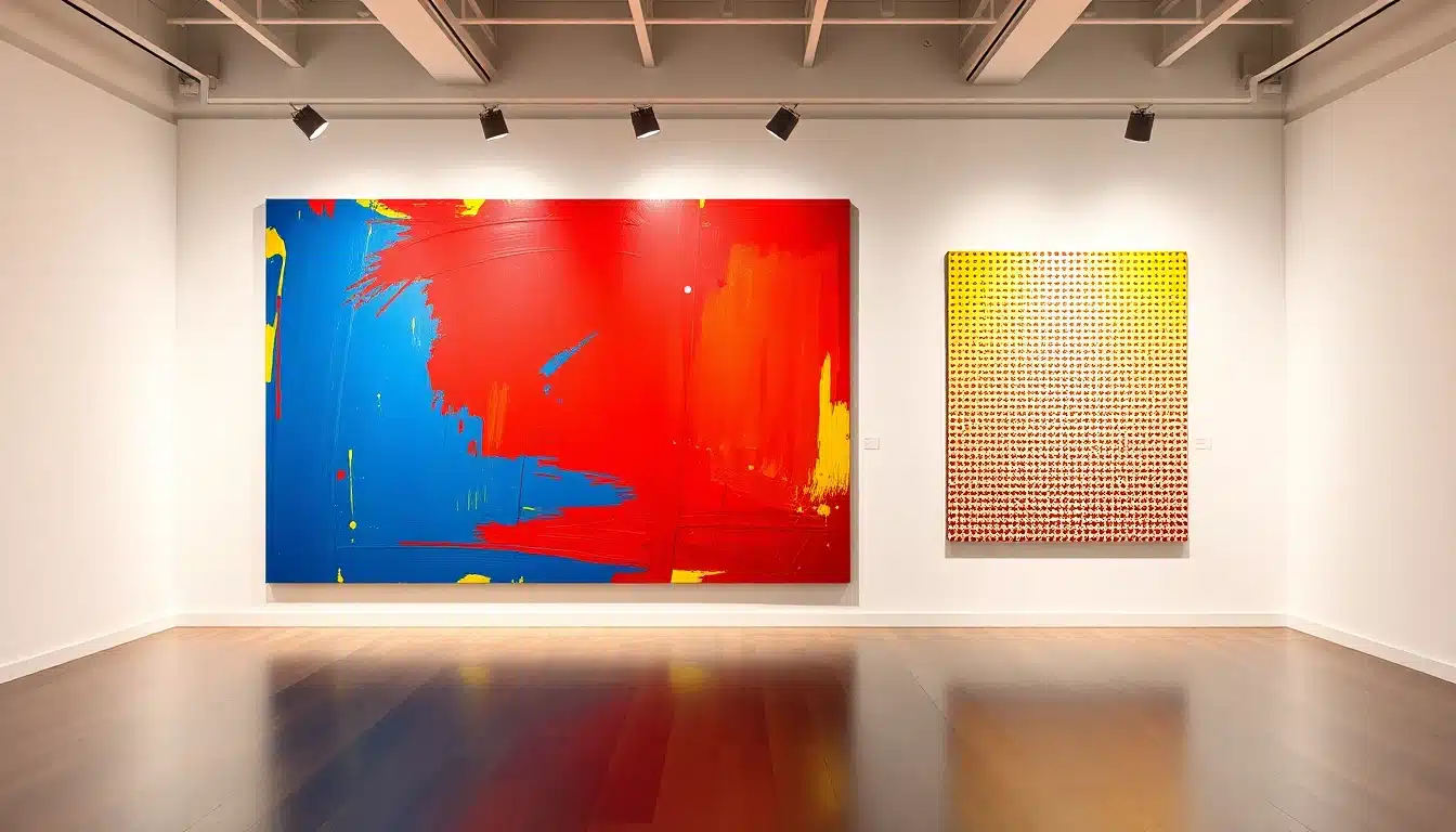 Peintres américains — toile pop art dans une galerie contemporaine