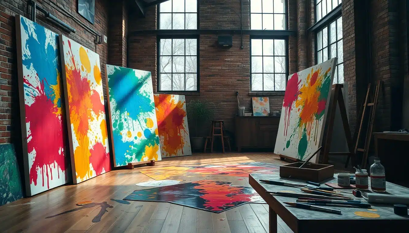 Peintres américains — atelier d'art abstrait expressionniste à New York
