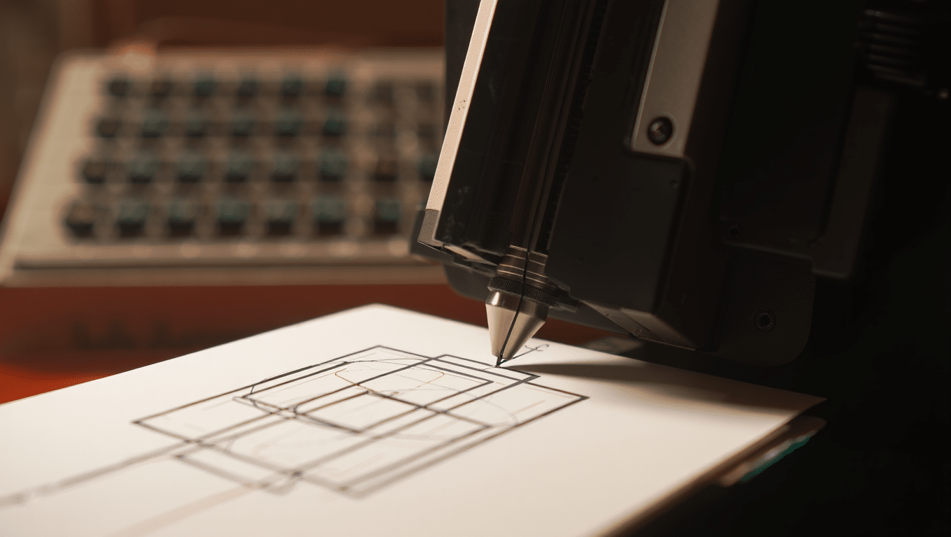 Vera Molnár — table traçante et dessin algorithmique — talentsartistiques.com