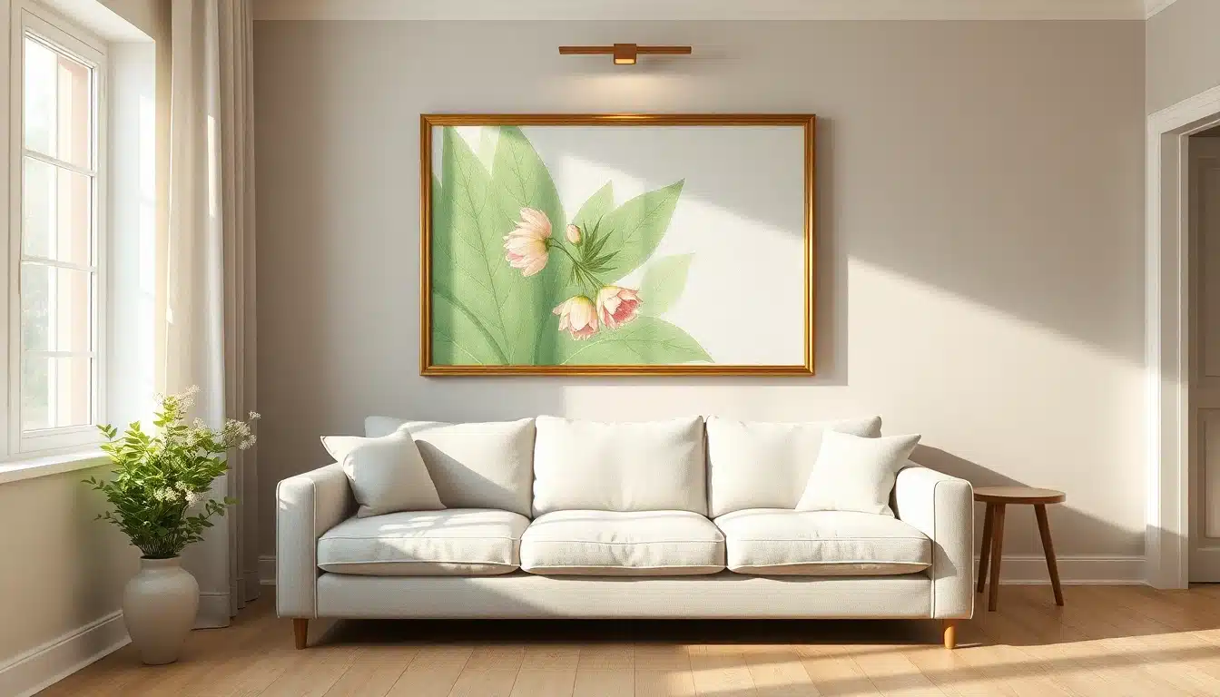 Décorer un salon avec une toile inspirée des jardins impressionnistes