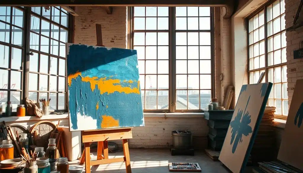 Atelier d'artiste peintre a Nantes dans une ancienne friche industrielle au bord de la Loire - talentsartistiques.com