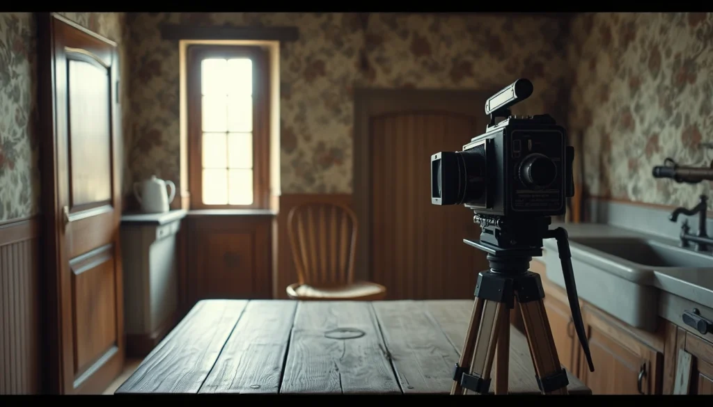 Alexis Vettoretti : chambre photographique grand format installée dans une cuisine de ferme