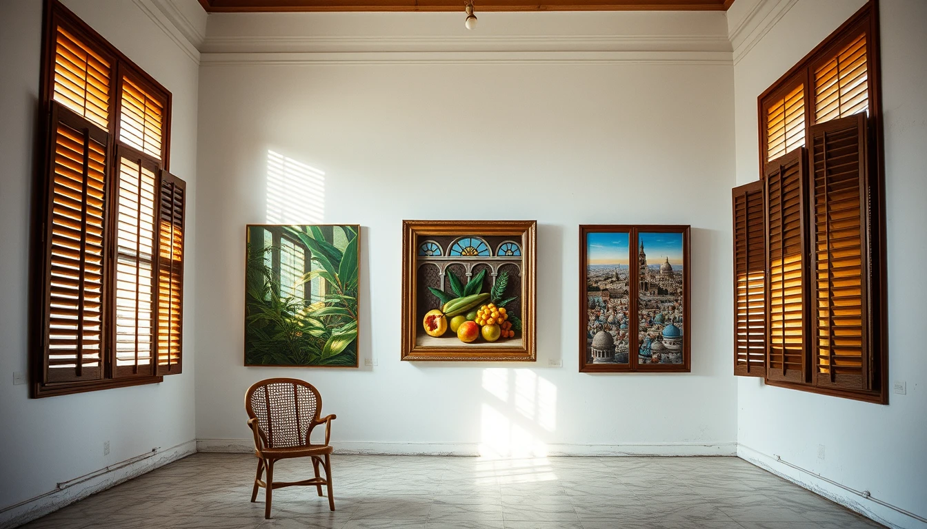 Peintres cubains célèbres : galerie havanaise présentant jungle tropicale, nature morte et paysage urbain